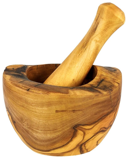 Handcrafted Olive Wood Mortar & Pestle – Rustic Herb and Spice Grinding Set