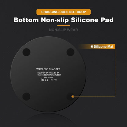 Dragon 30W Fast Wireless Charging Pad – Ultra Slim USB-C Wireless Charger Compatible with iPhone  & Qi-Enabled Devices