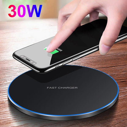 Dragon 30W Fast Wireless Charging Pad – Ultra Slim USB-C Wireless Charger Compatible with iPhone  & Qi-Enabled Devices