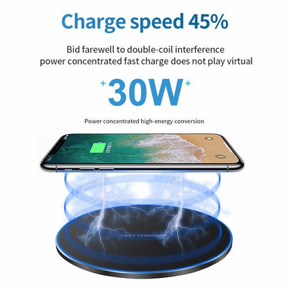 Dragon 30W Fast Wireless Charging Pad – Ultra Slim USB-C Wireless Charger Compatible with iPhone  & Qi-Enabled Devices