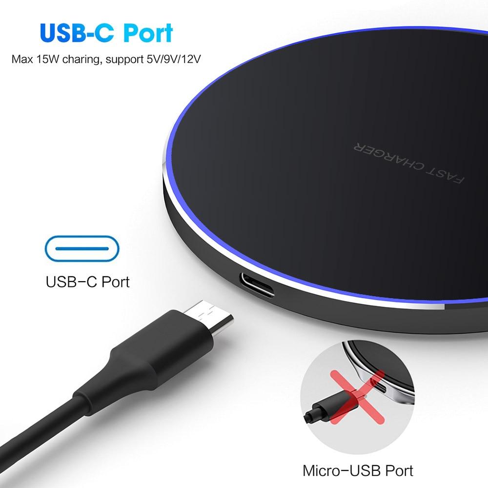 Dragon 30W Fast Wireless Charging Pad – Ultra Slim USB-C Wireless Charger Compatible with iPhone  & Qi-Enabled Devices